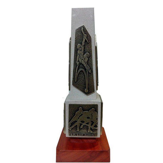 PDM gifts trofeo con aplique en fundicion de metal a medida