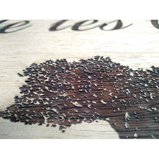 rotulo de madera grabado a laser personalizado exterior