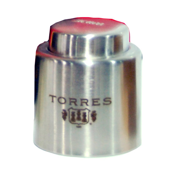 tapon de vino metalico con grabado a laser